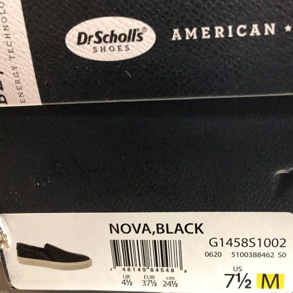 Dr Scholls Women's Nova, Black Slip-On Sneakers, Size 7.5 M
